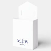 Hochzeit nautischer Ankernacht blaues Monogramm Geschenkschachtel (Geöffnet)