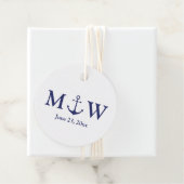 Hochzeit nautischer Ankernacht blaues weißes Monog Geschenkanhänger (Beispiel)