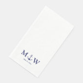 Hochzeit nautischer Ankernacht blaues weißes Monog Serviette (Ecke)