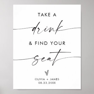 Hochzeit nehmen Sie ein Getränk finden Sie Ihren S Poster