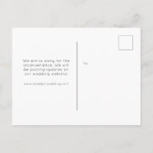 Hochzeit Neues Datum das Gleiche wie alles andere  Ankündigungspostkarte (Rückseite)