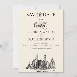 Hochzeit New York City Skyline Save The Date