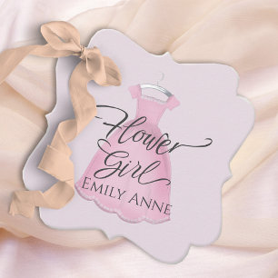 Hochzeit Niedliche Whimsical Flower Girl Pink Klei Geschenkanhänger