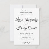 Hochzeit Niedlicher Cartoon Einladung (Rückseite)