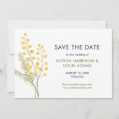 Hochzeit niedlicher Mimosa-Blume Save The Date (Vorderseite)