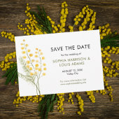 Hochzeit niedlicher Mimosa-Blume Save The Date