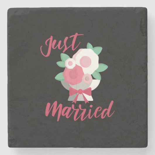 Hochzeit nur verheiratet steinuntersetzer (Vorderseite)