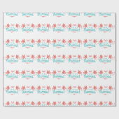 Hochzeit nur verheiratet zwei Vögel farbenfrohe Ge Geschenkpapier (Flach)