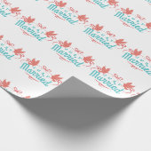 Hochzeit nur verheiratet zwei Vögel farbenfrohe Ge Geschenkpapier (Ecke)