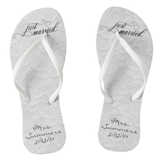 Hochzeit nur verheiratete Personalisierte Spitze Badesandalen (Fußbett)