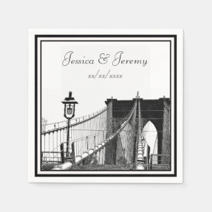 Hochzeit NYC Skyline Brooklyn Bridge #2 Serviette