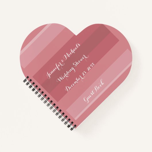 Hochzeit oder Brautparty Herzform Spirale Notizblock (Vorderseite)