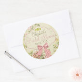 Hochzeit oder Brautparty mit Vintagem Blumenmuster Runder Aufkleber (Umschlag)