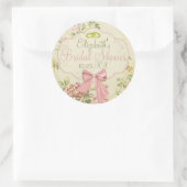 Hochzeit oder Brautparty mit Vintagem Blumenmuster Runder Aufkleber (Tasche)