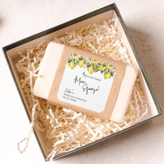 Hochzeit oder Brautparty von Zitronenfrüchten Quadratischer Aufkleber