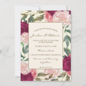 Hochzeit oder Dusche in Burgund Einladung (Vorderseite)