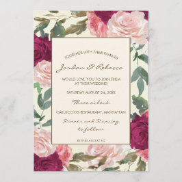 Hochzeit oder Dusche in Burgund Einladung