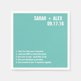 Hochzeit oder Dusche Spaß Fakten Cocktail Napkin Serviette