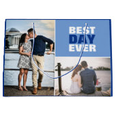 Hochzeit oder Jahrestag Foto Collage Blue Große Geschenktüte (Vorderseite)