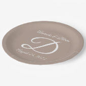 Hochzeit oder Jahrestag Pappteller (Schrägansicht)