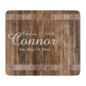 Hochzeit oder Jubiläum Barn Wood Mason Jar Schneidebrett (Vorderseite)