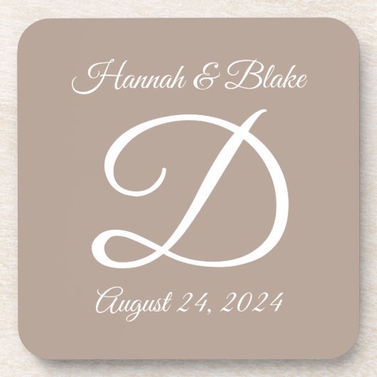 Hochzeit oder Jubiläum harter Kunststoff-Untersetz Getränkeuntersetzer (Vorderseite)