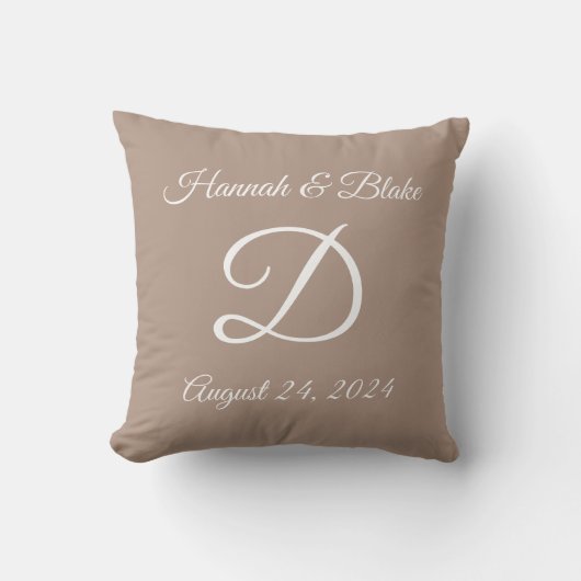 Hochzeit oder Jubiläum mit Monogramm Kissen (Vorderseite)