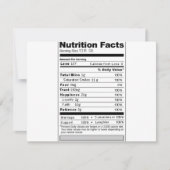 Hochzeit oder Jubiläum Süßes Funny Nutrition Label Karte (Vorderseite)
