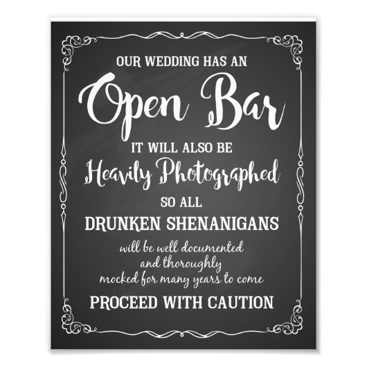 Hochzeit oder Party auf einem offenen Bar Fotodruck (Vorne)