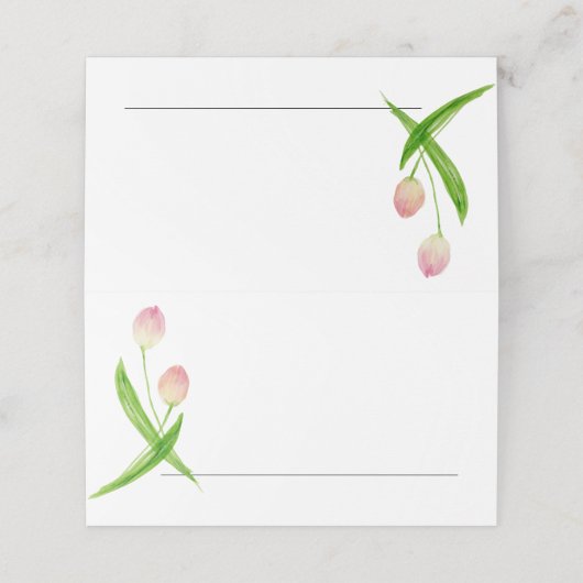 Hochzeit oder Platzkarte Tulips (Außenseite Aufgefaltet)