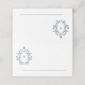 Hochzeit oder Veranstaltungsort Karte Teal Monogra (Außenseite Aufgefaltet)