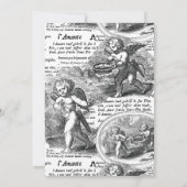Hochzeit oder Verlobung Vintage Cupid Französisch Einladung (Rückseite)