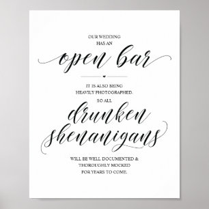 Hochzeit Offene Bar, betrunkene Shenanigans unters Poster