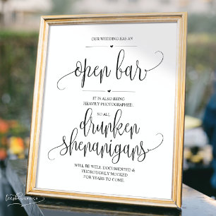 Hochzeit Offene Bar, betrunkene Shenanigans unters Poster