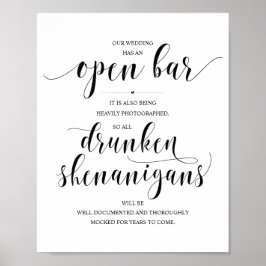 Hochzeit Offene Bar, betrunkene Shenanigans unters Poster
