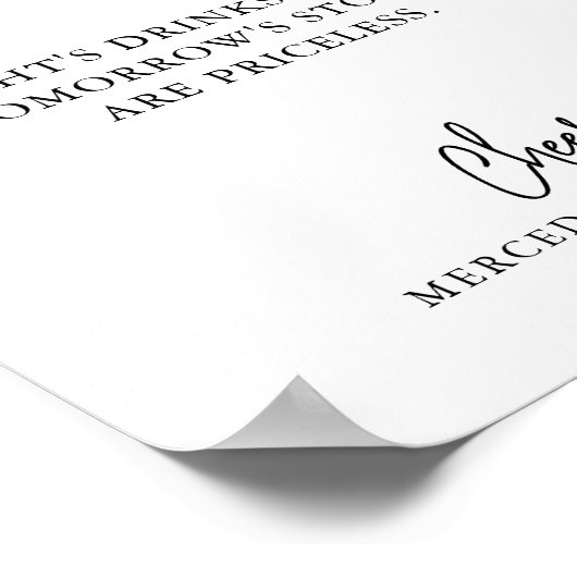 Hochzeit Offene Bar Moderne Kalligrafie Personalis Poster (Ecke)