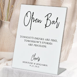 Hochzeit Offene Bar Moderne Kalligrafie Personalis Sockelschild