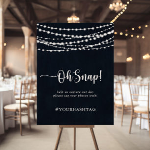 Hochzeit Oh schlucken rustikale String-Lichter Zei Poster