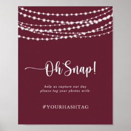 Hochzeit Oh schlucken rustikale String Lights Burg Poster