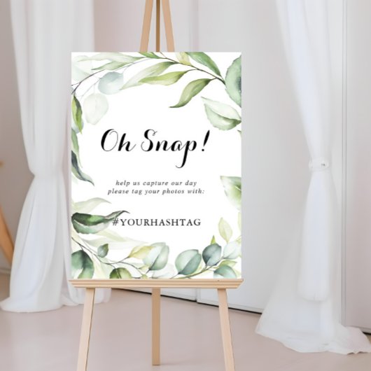Hochzeit Oh Snap Wasserfarbe Eukalyptus Grüne Poster