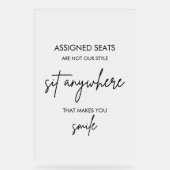 Hochzeit ohne zugewiesene Sitzplätze, überall Matt Acrylschild (Vorderseite)