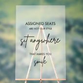 Hochzeit ohne zugewiesene Sitzplätze, überall Matt Acrylschild (Neutral)
