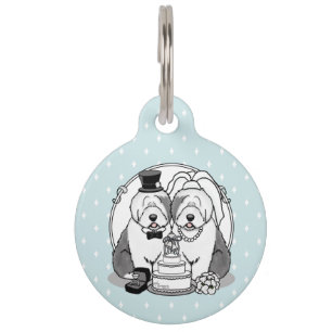 Hochzeit Old English Sheepdogs Bride Groom Gray 1 Haustiermarke
