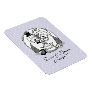 Hochzeit Old English Sheepdogs Bride Groom Gray 1 Magnet