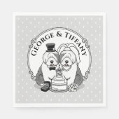 Hochzeit Old English Sheepdogs Bride Groom Gray 1 Serviette (Vorderseite)
