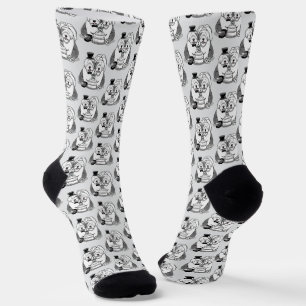 Hochzeit Old English Sheepdogs Bride Groom Gray 1 Socken