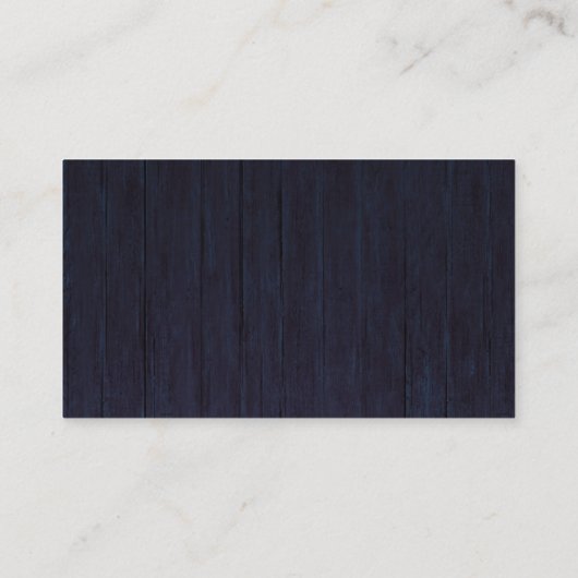 Hochzeit Online UAWG Rustic Wood Wedding Navy Blue Begleitkarte (Rückseite)