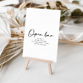Hochzeit Open Bar Modern Elegantes Zeichen Poster