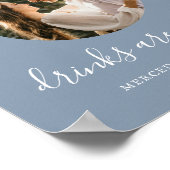 Hochzeit Open Bar Personalisiert Dusty Blue Foto Poster (Ecke)
