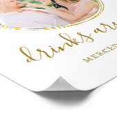 Hochzeit Open Bar Personalisiert Elegantes Gold Fo Poster (Ecke)